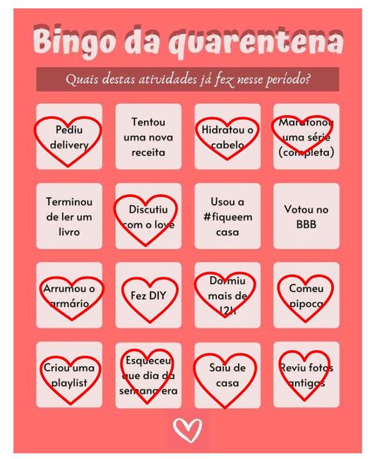 Bingo da quarentena: quem se atreve? #NoivasEmCasa 13