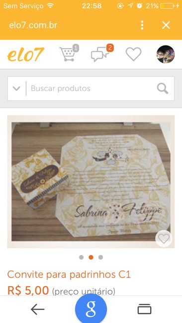 Convites de casamento para os padrinhos - 1