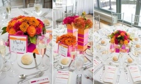 decoração rosa e laranja