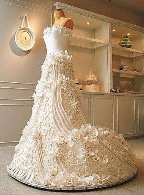 bolo - vestido de noiva