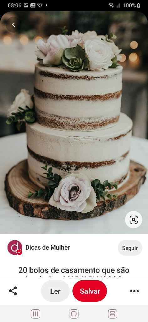 Mesa para bolo simples casamento civil rústico - 5