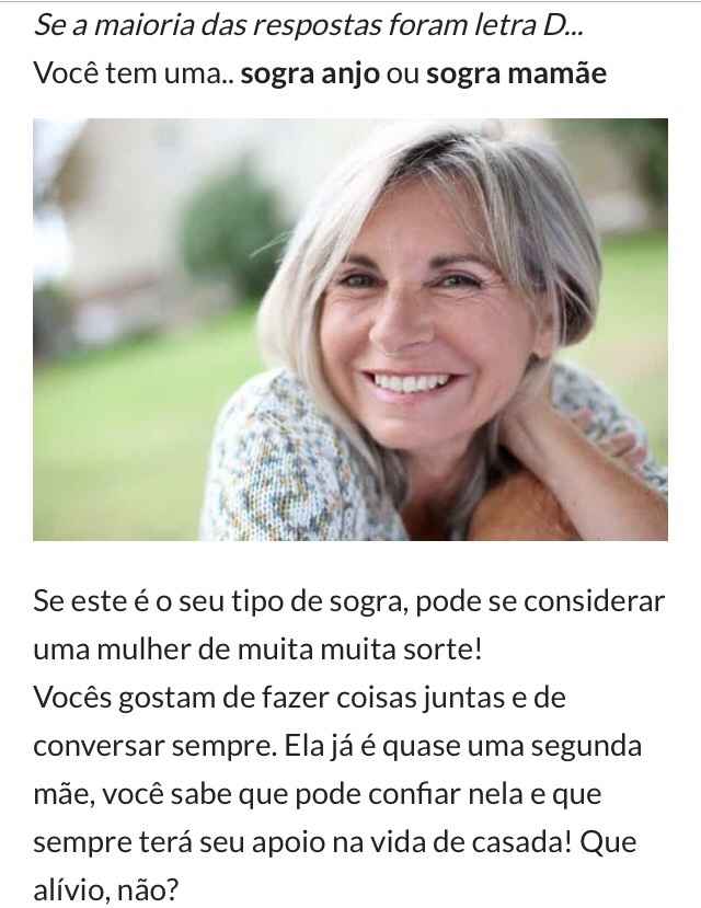 Tenho uma sogra anjo ou sogra mamãe - 7