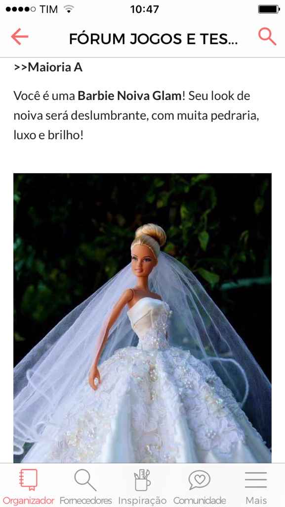 RESULTADO: Que Barbie noiva você é? - 1