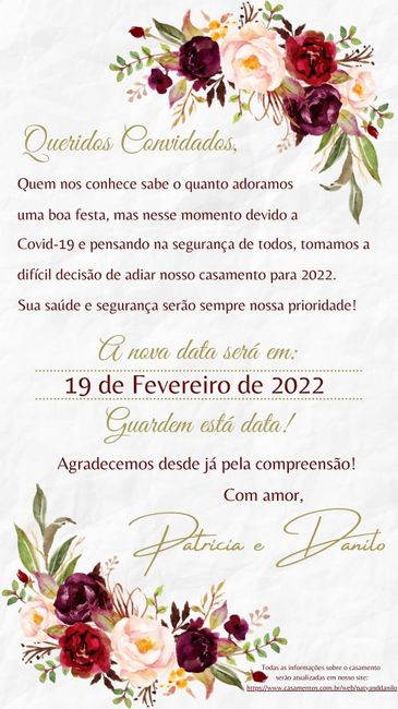 Fazer novos convites ? Casamento remarcado - 1