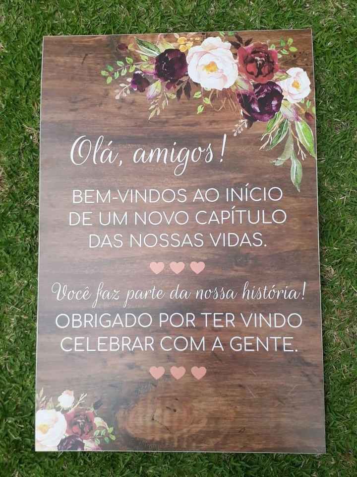 Placas recepção cerimônia - 1