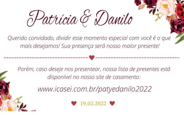 Envio de Lista de Presentes no Grupo dos Padrinhos e Madrinhas. - 1