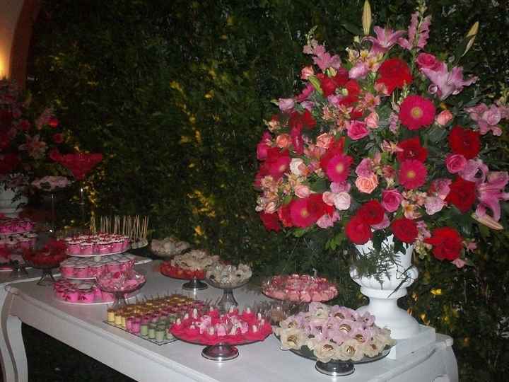 Decoração rosa e vermelho
