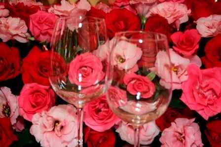 Decoração rosa e vermelho