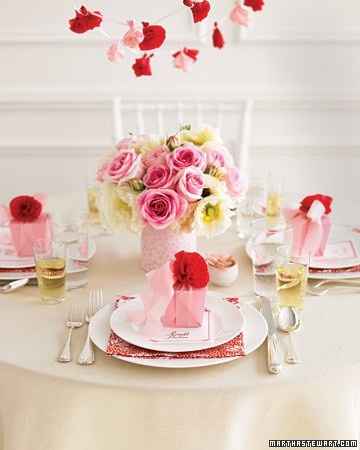 Decoração rosa e vermelho