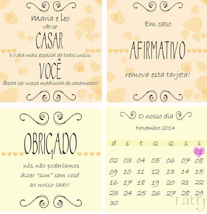 Convite padrinhos - inspiração