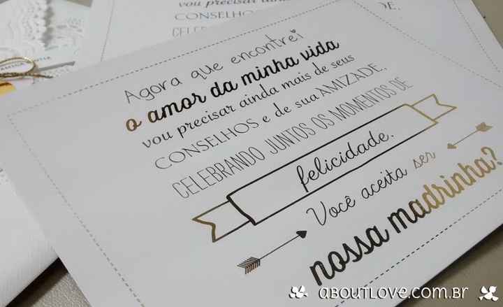 Convite padrinhos - inspiração