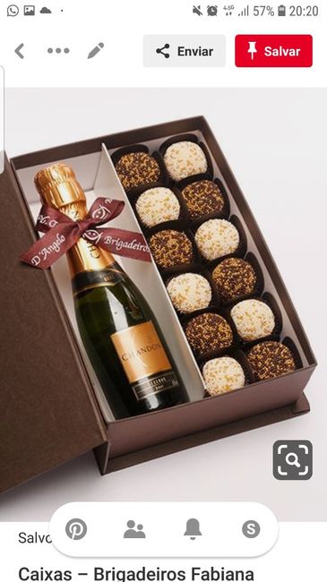 Lembrança padrinhos- caixa mini espumante e doces - 1