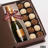 Lembrança padrinhos- caixa mini espumante e doces - 1
