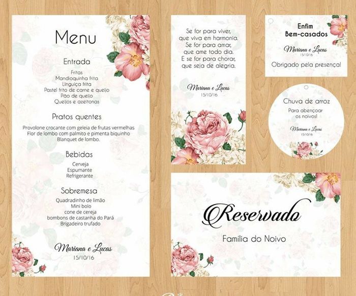Papelaria do casamento - 1