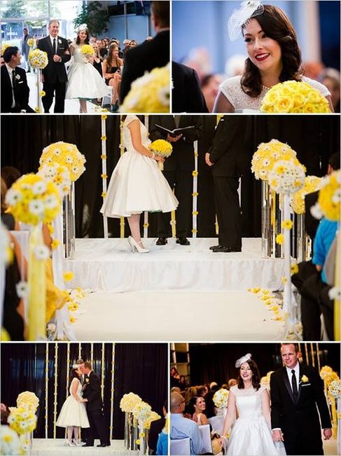 Decoração amarelo com branco