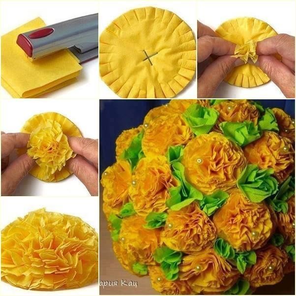Bouquet com flor de papel 