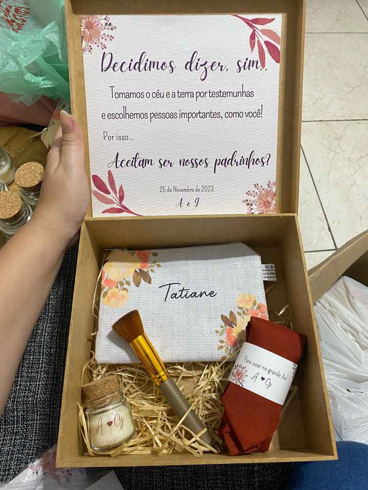 Caixas convites de padrinhos - 1