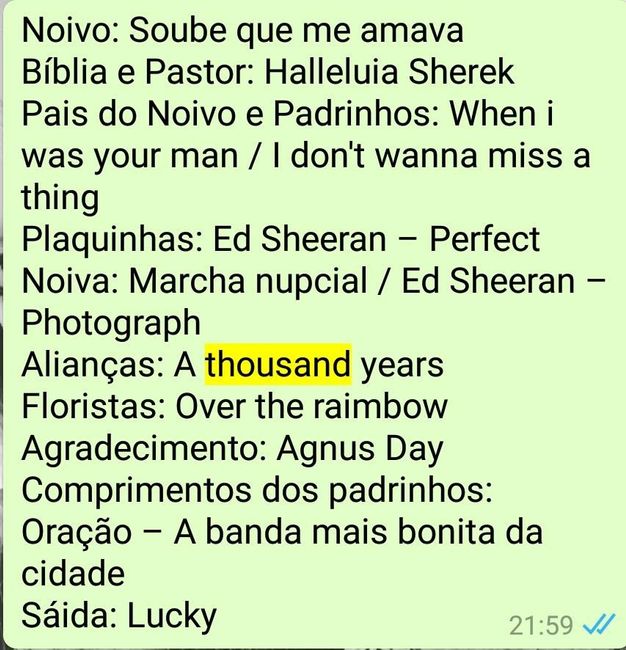 As minhas serão essas