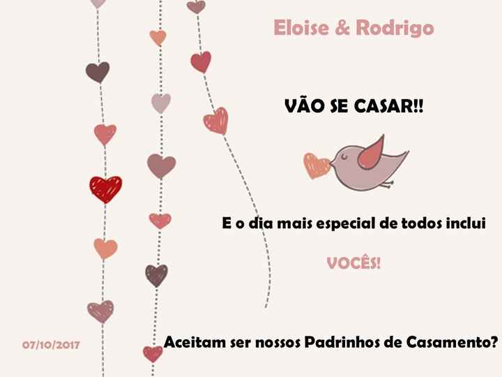 Recadinho para os padrinhos