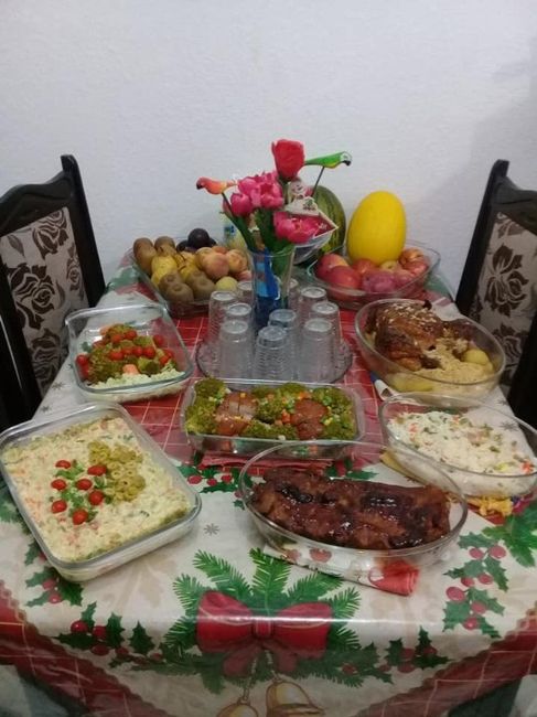 Nossa linda ceia, preparada com muito amor pela minha esposa!