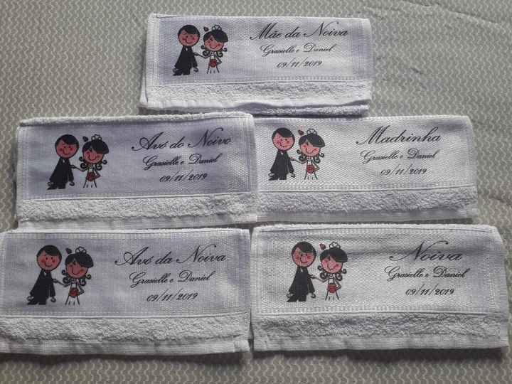 Mini Toalhinhas para as Madrinhas , Mãe e Avós da Noiva e Noivo