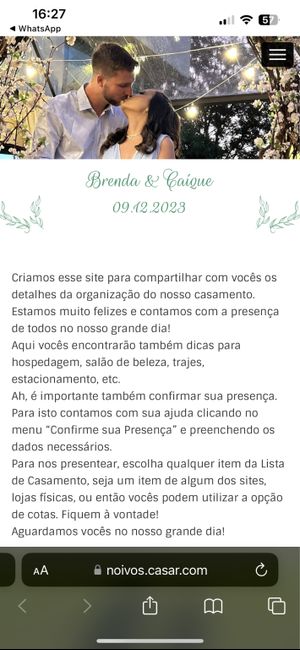 Qual site de casamento você está usando? e como está sendo sua experiência? 1