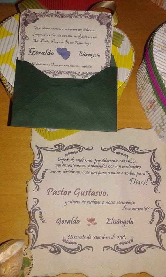 Convite para o pastor celebrar o nosso casamento.