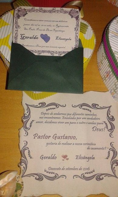Convite para o pastor celebrar o nosso casamento.