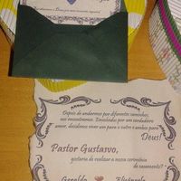 Convite para o pastor celebrar o nosso casamento.