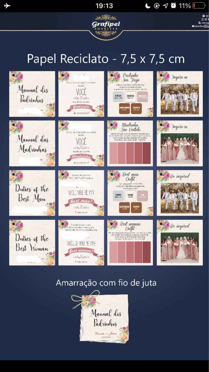 Lembrança Padrinhos e Madrinhas - 1