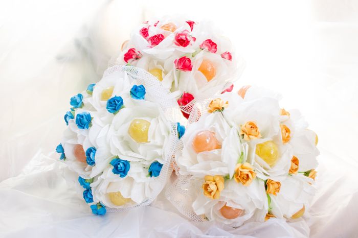 buquês de pirulito para damas de honra DIY