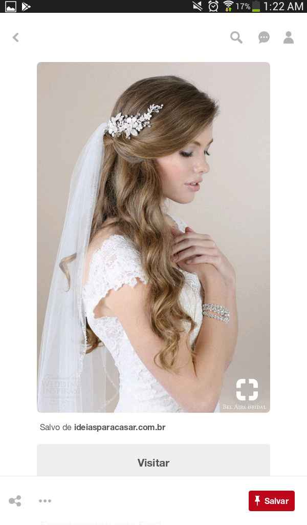 Meu penteado,  para a cerimônia que será de dia. 