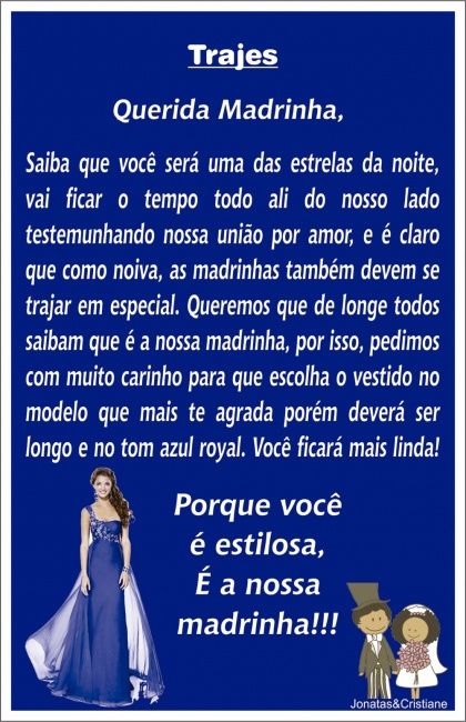Para as madrinhas