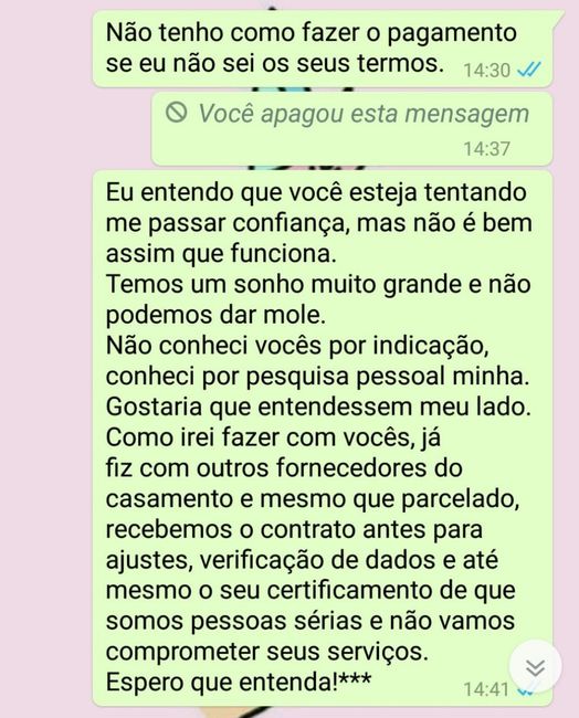 O que eu respondi