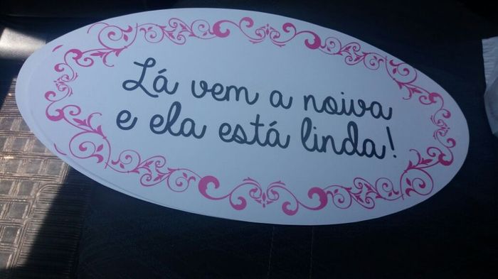 Plaquinha de lá vem a noiva