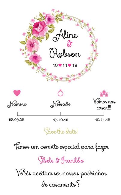 Save The Date + Pré Convite Padrinhos 1