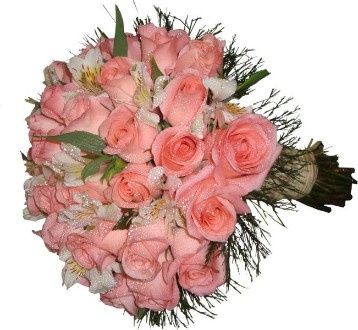 buquê astromélia com rosas claras