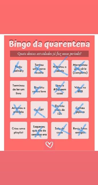Bingo da quarentena: quem se atreve? #NoivasEmCasa - 1