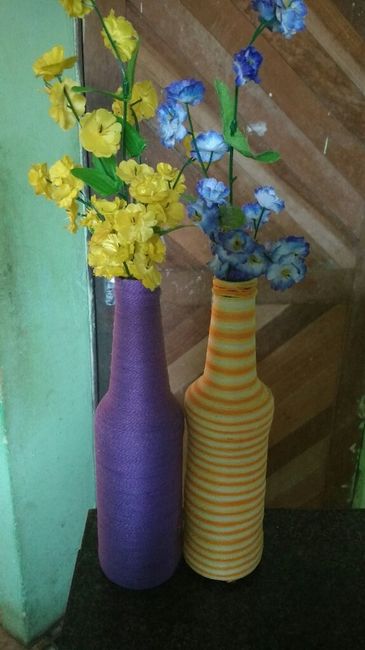 Decoração com garrafas de vinho e azeite - 1