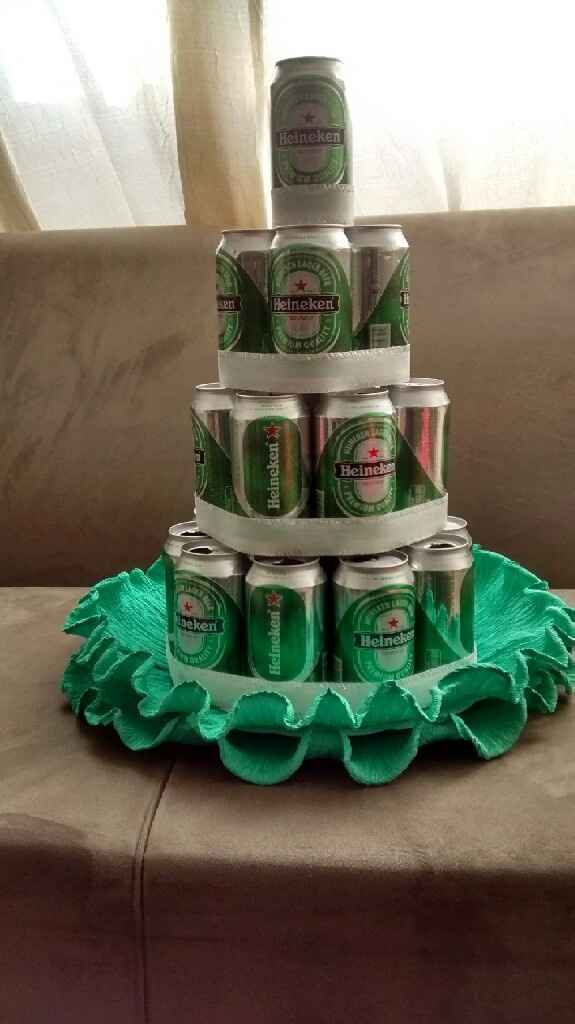 Bolo de latas chá bar diy - 1