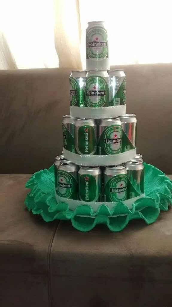 Bolo de latas chá bar diy - 2