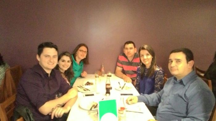 Comemoramos numa churrascaria