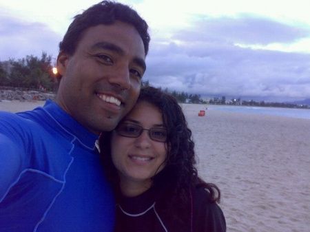 Aprendendo a surfar com o meu noivo lindo!!