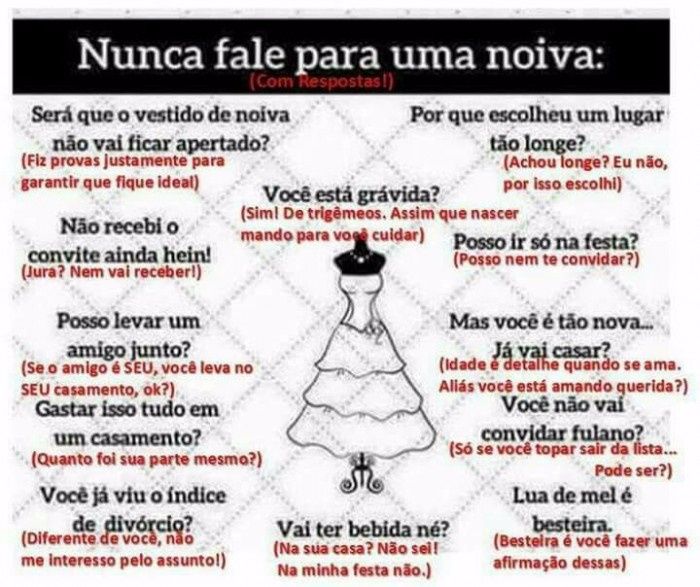 Não fale mesmo!