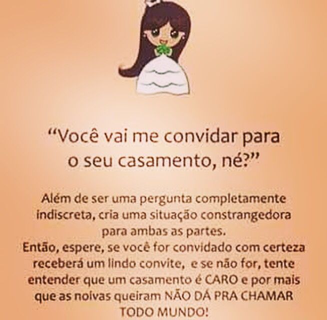 Quando é tolerável pedir convite de casamento? - 1