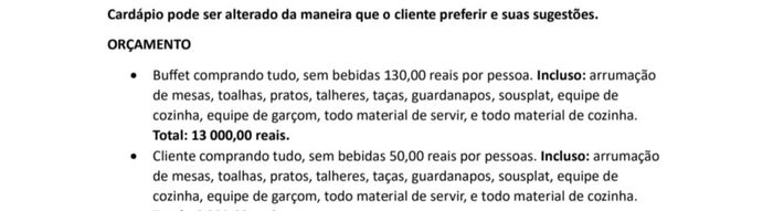 Buffet Completo ou Pagar mão de obra 1