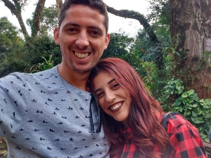 Essa foto foi quando reatamos o namoro e fizemos uma viagem para Curitiba! Estávamos no Bosque de Je