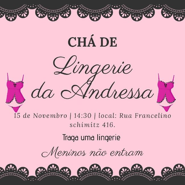 Convite digital chá de lingerie - 1