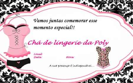 Convite do Chá de Lingerie