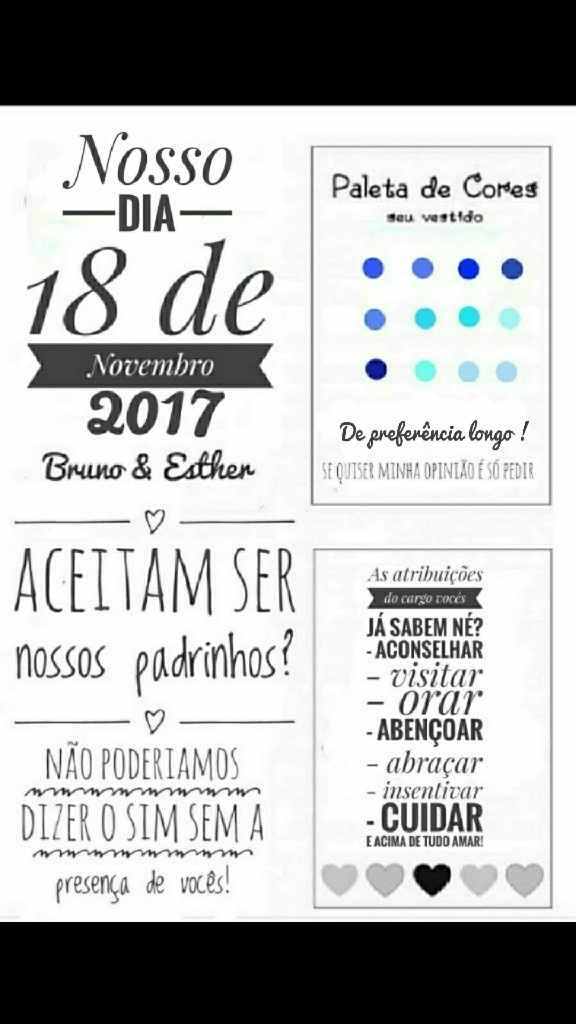 Convite para padrinhos feito em casa - 1